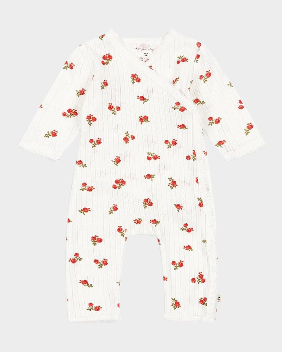 Girl's Minnie Rose Motif Coverall, Size Premie-6